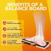 Physical Therapy Posture Corrector Single Foot Balance Board Ankle Strengthener Exerciser Sprained Non-Slip Wood Wobble Board yellow