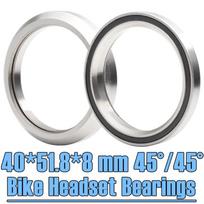 ACB518H8 Road Bike Headset Bearings 40*51.8*8mm ( 2 PCS ) 45/45 Degree Chrome Steel Tapered Upper Lower ACB518 Bearing Set