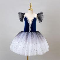 Blue Long Tutu Professional White Swan Lake Ballet Costume Ballet Tutu Ballet Dresses Performance Dancewear Velvet Top 100 mėlyna