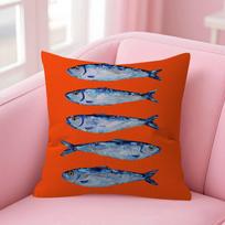 Anime Sardines Art  Pillow Cushion Cover Pillowcase Living Room Sofa Home Decor Customized 40x40cm16x16in