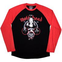 Motorhead Raglan T-Shirt: Band Circles (Black & Red) OFFICIAL NEW L