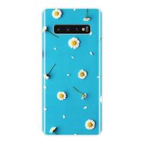 Silikoninis telefono dėklas, skirtas Samsung Galaxy Note 10 Pro Rose Flower Gėlėtas geltonas minkštas galinis dangtelis, skirtas Samsung Galaxy S10E S10 Plus 5G Note 10 blue