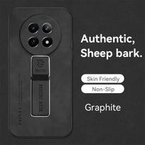 Luxury Sheepskin Magnetic Leather Holder Phone Case for Realme 12 PRO PLUS Matte Stand Back Cover for Realme 12 Pro+ 11Pro Plus 10 9i GT Neo 6 5 SE Realme 12 juoda