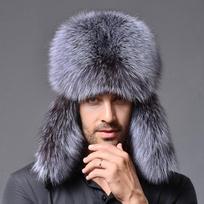 Moteriškos natūralaus kailio kepuraitės Kepurės žiemai Storos šiltos ausys Mados bombonešis Pom Pom Hat Lady Fur Cap Pompon One Size mėlyna
