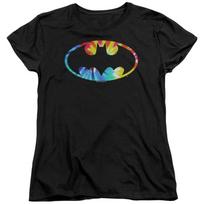 Batman Tie Dye Batman Logo Womens T Shirt Black Officially Licensed 4XL