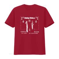 Choking Victim T Shirt No Gods Managers Print Punk Rock Style  vintage Washed Breathable Stretched Comfortable Versatile S