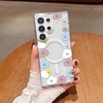 Foreign trade hot-selling ins cloud expression Samsung s22/s23/s23ultra magnetic transparent acrylic mobile phone case samsung 26
