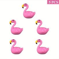 5/25/28/34/60PCS Flamingo Silicone Bead Set, suitable for DIY jewelry making, bracelets, necklaces, keychains, and handicrafts