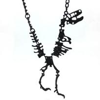 Goth Dinosaur Skeleton Necklace Punk Dragon Necklace Hip Hop Tyrannosaurus Chain Choker  Girls juoda