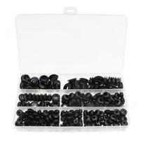 260Pcs Boxed Black Rubber Waterproof Insulation I-Type Grommet M3-M12 Assortment