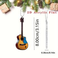 Mini Acoustic Guitar Car Hanging Ornament,Music Lover Car Rearview Mirror Pendant for Car Interior Decor & Gift