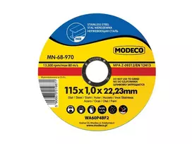 Modeco plonas plokščias šlifavimo diskas nerūdijančio plieno pjovimui, 125 mm, 25 vnt. – MN-68-971