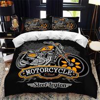 3D Motorcycle Motocross Duvet Cover Racing Dirt Bike Sports Cross-country Race Bedroom Decoration Men Teens Boys Kids Children 135x200cm 2pcs