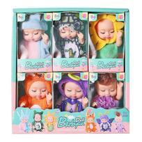 6Pcs Set Sleeping Mini Baby Dolls Reborn Lifelike Toys Cute Adorable Dolls with Butterfly Crocodile Sunflower Comfort Toy Gift 6pcs