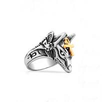 Retro Cyberpunk Anubis Ring for Men Stainless Steel Punk Gothic Edgy Zircon Vintage Egypt Style Bikers Accessories Unisex Gift 7