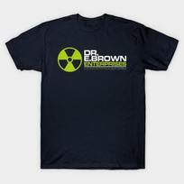 Men Black Print T-shirt Back To The Future Dr. E. Brown Enterprises No-Cut Transfer Paper Print Cotton Tshirt 3XL tamsiai mėlyna