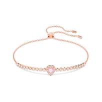 Swarovski Vienos Širdies Raštas Išskirtinis Madingas Paauksuotas Apyrankė Moteriška apyrankė Rožinė 5646745 Box (Random Color),M