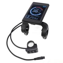 Elektrinio dviračio LCD ekrano skydelis su USB spalvotu ekranu 24V 36V 48V 60V Universalus paspirtuko valdymo skydelis su 6 kontaktų jungtimi black