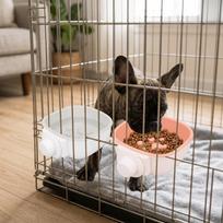 Anti-choke Hanging Dog Bowl Hanging Crate Feeder Durable Slow Feeder Bowl  Daily Drinking rožinė