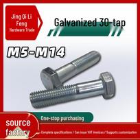 Galvanized 30-Piece Set: Grade 4.8 Carbon Steel M6-M18 Hex Half-Thread Blue/White Zinc Bolts M6*120