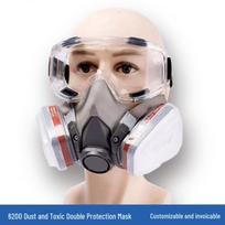 6200 Dual-Canister Gas Mask for Spray Painting, Chemical, Dust, and Toxic Gas Protection Half Mask (No Accessories)
