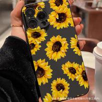 Applicable Apple 14 Pro mobile phone case iPhone15 simple flower 11/12/13 promax perforation xs/xr soft iPhone 7/8