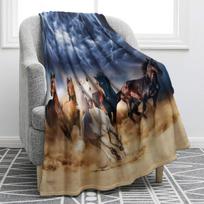 Cowboy Western Galloping Horse antklodė Minkšta šiltų raštų antklodė sofai lovai kėdei Biuro sofa Gimtadienio dovanos 75x90cm black
