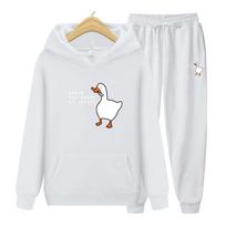 Women Men Hoodie Clothing Anime Duck Print Men Running Set Sportswear Jogger Men'S Tracksuit Winter Suit Sports S