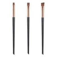 3 vnt Blade Eyeliner Antakių šepetėlių rinkinys Puikus nešiojamasis ilgo naudojimo makiažo šepetėlių įrankis antakių kontūravimui auksas/juoda