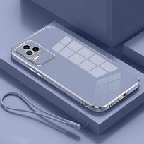 For Xiaomi Poco F4 Case Poco F4 Cover 22021211RG 22021211RI Luxury Square Plating Redmi K40S Phone Case Shockproof Back Cover Redmi K40S&Case & Strap white