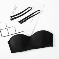 Moteriškas nematomas liemenėlė be petnešėlių Bralette 1/2 kaušelis Moteriškas apatinis trikotažas Seksualūs apatiniai moteriški besiūliai vakarėlio vestuvių liemenėlės 32/70AB juoda