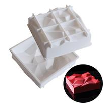 1 Pc square volcanic rock diamond mountain white mousse silicone mold, chocolate DIY mousse cake baking tool balta