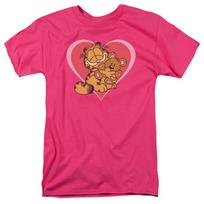 Garfield Cute Ncuddly Mens T Shirt Hot Pink Officially Licensed S