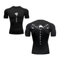 Short Sleeve Compression Shirts for Men Summer Athletic Quick Dry T-shirts Gym Workout Running Tees Tops RL0626 S black