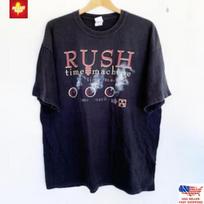 Rush Time Machine Tour T-Shirt Vintage Rock Band Tee Unisex Unisex T-Shirt S
