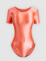 Aukščiausios kokybės suaugusiųjų ritminės gimnastikos triko Joga Bodysuit - Šilkinis Lygus Blizgus Šokio Apranga Pusiau Viršus Standard L blue