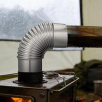 Metalinė krosnelė 90 laipsnių nerūdijančio plieno kamino alkūnė Lauko išmetimo kaminėlio vamzdžio adapteris Medinė krosnelė Metalinė alkūnė Kamino China Mainland gray