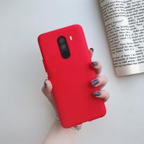 Dėklas Xiaomi Pocophone F1, matinis, matinis, saldainių spalvos, minkštas TPU galinis dangtelis, skirtas Xiaomi Pocophone F1 Poco Phone F1, 6.18 colio Pocophone F1 raudona