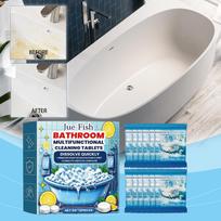 Jue Fish Bathroom Multifunctional Cleaning Tablets Fast Dissolving, Removes Stubborn Stains & Odor, 12 Pack One Size mėlyna