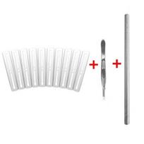 10Pcs Blades Magic Engraving Pen Tools Hair Styling Trimming Razor Beard