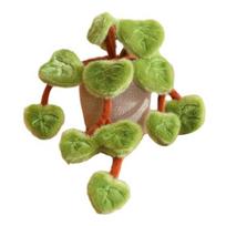 Cute Artificial Pothos Vine Plant Toy, Short Plush Stuffed Ornament with Bendable Vine, Soft Faux Greenery Decor for Bedroom herbs