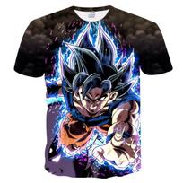 Vibrant Summer Tee Dragon Ball Z Goku Super Saiyan 3d Print Casual T-shirt Men Women Top #4 Dark Gray,4XL