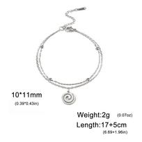 Spiral Swirl Maze Charm Bracelet Stainless Steel Double Layer Beads Chain Bracelets for Women Jewelry Gift 2026 New Wholesale 21-26 cm