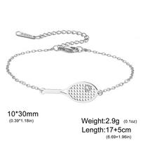 Sport Tennis Racket Charm Women's Bracelet Stainless Steel Tennis Ball Double Chains Beads Hand Bracelet Jewelry Gift 2026 17-22 cm