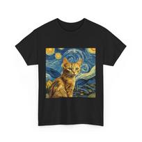 Van Gogh Cat Shirt | Van Gogh Starry Night Cat Shirt | Vintage Black Cat Shirt H L