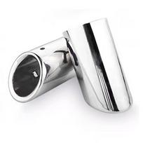 2PCS Car Exhaust Tips For Volkswagen VW Tiguan 2017 2018 2019 MK2 Exhaust Muffler Tail Throat Pipe Trim Accessories Styling SILVER 2PCS
