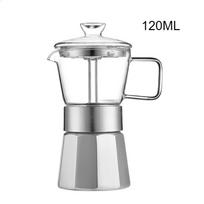 Household Moka Coffee Pot Portable Glass-Top Stovetop Espresso Machine Classic Aluminum Espresso Moka Pot Coffee Lover Gifts