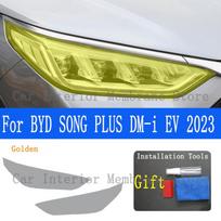 For BYD SONG PLUS DM-i EV  Car Exterior Headlight Anti-scratch Front Lamp Tint TPU Protective Film Cover Repair Accessories auksinė