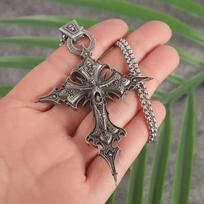 Vintažinis Gothic Purgatorijos Kryžiaus Kaukolės Pakabukas Karoliai Steampunk Katalikiškas Amuletas Papuošalai Dovana