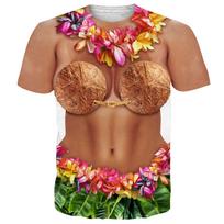 Naujas juokingas bikini marškinėliai su netikėtais raumenimis 3D spaudinys vyrams moterims trumpomis rankovėmis marškinėliai oversized Harajuku Y2K marškinėliai viršūnės vaikų drabužiai S brown